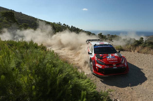 MOTORSPORTS - Rally - WRC, Motorsport Rallye, WM EKO Acropolis Rally Greece Photo by IPA ABACAPRESS.COM86180809 - Driver Takamoto Katsuta and co-driver Aaron Johnston of Team Toyota Gazoo Racing WRT, driving a Toyota GR Yaris Rally1, are set to tackle the third day of the race during the FIA World Rally Championship (WRC) EKO Acropolis Rally Greece 2026 on June 28 in Loutraki, Greece. Greece Greece  Copyright: xIPAxSport ABACAx
