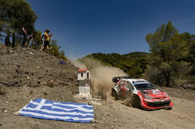 MOTORSPORTS - Rally - WRC, Motorsport Rallye, WM EKO Acropolis Rally Greece Photo by IPA ABACAPRESS.COM86180814 - Driver Takamoto Katsuta and co-driver Aaron Johnston of Team Toyota Gazoo Racing WRT, driving a Toyota GR Yaris Rally1, are set to tackle the third day of the race during the FIA World Rally Championship (WRC) EKO Acropolis Rally Greece 2026 on June 28 in Loutraki, Greece. Greece Greece  Copyright: xIPAxSport ABACAx