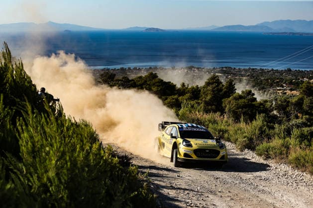 MOTORSPORTS - Rally - WRC, Motorsport Rallye, WM EKO Acropolis Rally Greece Photo by IPA ABACAPRESS.COM86180800 - Driver Jourdan Serderidis and co-driver Frederic Miclotte of the M Ford WRT, driving a Ford Puma Rally1, are set to tackle the third day of the race during the FIA World Rally Championship (WRC) EKO Acropolis Rally Greece 2026 on June 28 in Loutraki, Greece. Greece Greece  Copyright: xIPAxSport ABACAx
