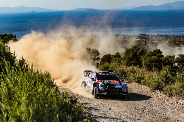 MOTORSPORTS - Rally - WRC, Motorsport Rallye, WM EKO Acropolis Rally Greece Photo by IPA ABACAPRESS.COM86180851 - Driver Dani Sordo and co-driver Candido Carrera of the Hyundai Shell Mobis World Rally Team, driving a Hyundai i20 N Rally1, are set to tackle the third day of the race during the FIA World Rally Championship (WRC) Eko Acropolis Rally Greece 2026 on June 28 in Loutraki, Greece. Greece Greece  Copyright: xIPAxSport ABACAx
