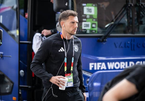 Soccer: 2026 FIFA World Cup Round of 32 in Boston: Germany vs. Paraguay, June 29, 2026. Team arrival at the stadium; Leon Goretzka, Germany