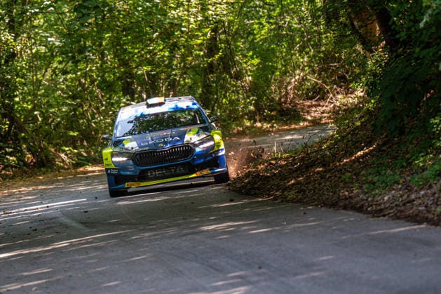 IPA86332386 - Roberto Dapra (ITA) and Luca Guglielmetti (ITA) in a Skoda Fabia RS Rally2 during the 3rd round of the FIA ERC: Rally di Roma Capitale in Rome, July 3, 2026, Copyright: xFedericoxManoni IPAxSportx xx 86332386