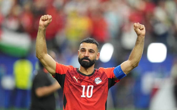 Mohamed Salah of Egypt celebrating after the game between Australia and Egypt in the Round of 32 of the 2026 FIFA World Cup at Dallas Stadium in Arlington, United States, on July 3, 2026. Photo by DeFodi Images (Thor Wegner)