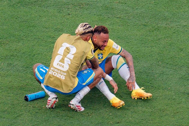 2026 FIFA World Cup, Round of 16, Brazil vs. Norway, July 5, 2026, New Jersey Stadium: Neymar Jr. in tears, praying, grieving, disappointed Copyright: xBahhoxKarax