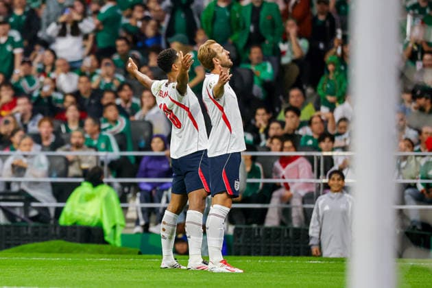 FIFA WORLD CUP 2026 MEXICO VS ENGLAND FIFA WORLD CUP 2026 MEXICO VS ENGLAND MEXICO VS ENGLAND 07 05 2026 MEXICO CITY, MEXICO Action photo of Jude Bellingham (L) and Harry Kane (R) of England celebrating a goal during a match of the 2026 FIFA World Cup held at the Estadio Ciudad de México in Mexico City Action photo of Jude Bellingham (L) and Harry Kane (R) of England celebrating a goal, during a 2026 FIFA World Cup match at the Estadio Ciudad de México in Mexico City. PHOTO BY IMAGENSHOP PHOTO AGENCY MEXICO CITY MEXICO CITY MEXICO Copyright: xYOALIxMARTINEZx
