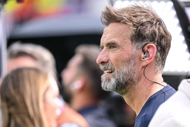 Jürgen Klopp watches the 2026 FIFA World Cup quarterfinal match between France and Morocco at Boston Stadium on July 9, 2026, in Foxborough, United States. Photo by Harry Langer, DeFodi Images