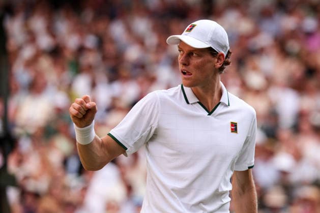Jannik Sinner (ITA) celebrates after his victory; celebration, joy, emotion; Men s Singles; Men s Singles Tennis; Wimbledon 2026; Grand Slam; ITF; ATP; WTA; AELTC; London; Great Britain; July 10, 2026 Copyright: xJuergenxHasenkopfx