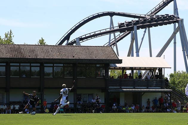 July 11, 2026, xrekx, Soccer Friendly Match, SV Elversberg vs. FC Thun, Jan Bamert (FC Thun), David Mokwa (SV 07 Elversberg), Europa-Park Roller Coaster (symbolic photo), Symbolic image, symbolic stadium, symbolic photo, symbolic image, symbolic stadium SV Rust DFL DFB REGULATIONS PROHIBIT ANY USE OF PHOTOGRAPHS as IMAGE SEQUENCES and or QUASI-VIDEO Rust