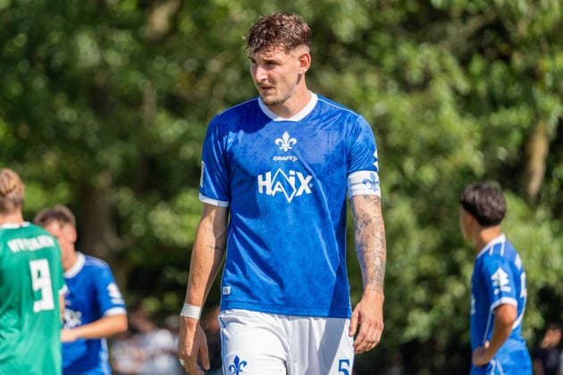 Close-up, Portrait of Matej Maglica of SV Darmstadt 98, 05, wearing the captain s armband, GER, VfR Fehlheim vs. SV Darmstadt 98, Soccer, Friendly Match, 2026–2027 Season, July 11, 2026, DFL regulations prohibit any use of photographs as image sequences and or quasi-video, GER, VfR Fehlheim vs. SV Darmstadt 98, soccer, friendly match, 2026–2027 season, July 11, 2026, Bensheim Fehlheim Copyright: xEibner-Pressefoto J-NxGroemlingx EP_JGG