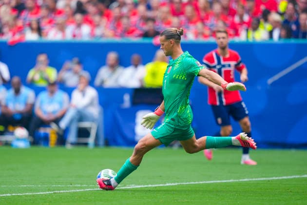 2026 FIFA World Cup: Norway vs. England, Miami Gardens, Florida, USA July 11, 2026: Orjan Haskjold Nyland during the quarterfinal match of the 2026 FIFA World Cup between Norway and England at Miami Stadium. Photo by Fredrik Varfjell, NTB, Miami Gardens, Florida, USA. EDITORIAL USE ONLY. RESTRICTED USE FOR BETTING COMPANIES  Copyright: xFredrikxVarfjellx xNTBx