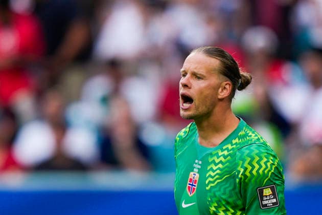 2026 FIFA World Cup: Norway vs. England, Miami Gardens, Florida, USA 20260711 Norway’s goalkeeper Orjan Haskjold Nyland during the quarterfinal match of the 2026 FIFA World Cup between Norway and England at Miami Stadium. Photo: Fredrik Varfjell, NTB, Miami Gardens, Florida, USA. EDITORIAL USE ONLY. RESTRICTED USE FOR BETTING COMPANIES  Copyright: xFredrikxVarfjellx xNTBx