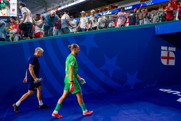 2026 FIFA World Cup: Norway vs. England, Miami Gardens, Florida, USA 20260711 Norway’s goalkeeper coach Frode Grodas and goalkeeper Orjan Haskjold Nyland after the quarterfinal match in the 2026 World Cup between Norway and England at Miami Stadium. Photo: Fredrik Varfjell, NTB, Miami Gardens, Florida, USA EDITORIAL USE ONLY RESTRICTED USE FOR BETTING COMPANIES  Copyright: xFredrikxVarfjellx xNTBx