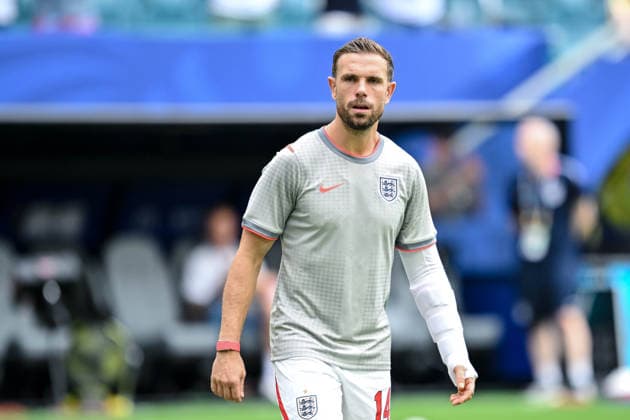 Jordan Henderson of England looks on during the 2026 FIFA World Cup quarterfinal match between Norway and England at Miami Stadium on July 11, 2026, in Miami Gardens, United States. Photo by Harry Langer, DeFodi Images