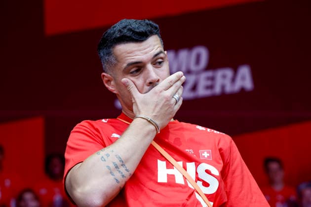 Granit Xhaka, Switzerland, Swiss National Team Welcome Ceremony in Zurich, World Cup Return of the Swiss National Team, Welcome Ceremony after the 2026 World Cup, 2026, July 14, 2026, Turbinenplatz, Zurich, Switzerland, Zurich, Turbinenplatz, Switzerland Copyright: xGrantxHubbsx