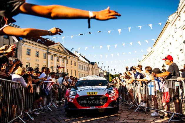 IPA86743931 - Driver M?rti?ö Sesks and Co-Driver Ren?rs Francis of the M Ford World Rally Team in their Ford Puma Rally1 at the ceremonial start during the FIA World Rally Championship WRC, Motorsport Rallye, WM Delfi Rally Estonia 2026 on July 16 in Tartu, Estonia Copyright: xLucaxBarsali IPAxSportx xx 86743931