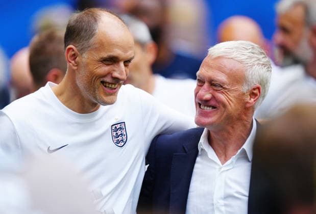 Sport Themen der Woche KW29 Sport Bilder des Tages England manager, Thomas Tuchel and France manager, Didier Deschamps greet each other ahead of kick off France v England, 2026 FIFA World Cup, WM, Weltmeisterschaft, Fussball 3rd Place Final, Football, Miami Stadium, Miami, Florida, USA - 18 Jul 2026Miami Miami Stadium Florida (FL) United States of America Copyright: xJavierxGarcia Shutterstockx 16995468h