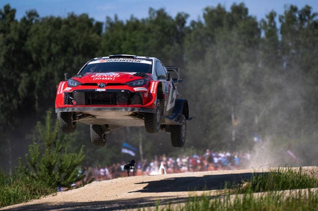 IPA86791698 - Driver Sami Pajari and co-driver Marko Salminen of the Toyota Gazoo Racing WRT team, driving a Toyota GR Yaris Rally1, faced the second day of competition during the FIA World Rally Championship WRC, Motorsport Rallye, WM Delfi Rally Estonia 2026 on July 18 in Tartu, Estonia. Copyright: xLucaxBarsali IPAxSportx xx 86791698