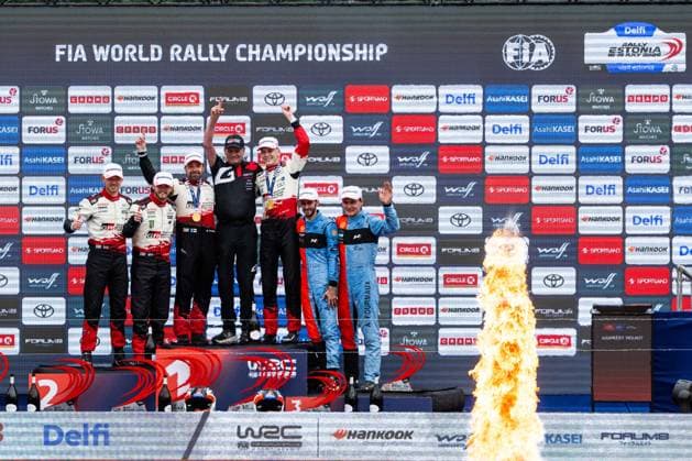 IPA86815169 - Driver Oliver Solber and co-driver Elliott Edmondson, driver Sami Pajari and co-driver Marko Salminen, and driver Adrien Fourmaux and co-driver Alexandre Coria,They are set to tackle the third day of the race during the FIA World Rally Championship WRC, Motorsport Rallye, WM Delfi Rally Estonia 2026 on July 19 in Tartu, Estonia. Copyright: xLucaxBarsali IPAxSportx xx 86815169