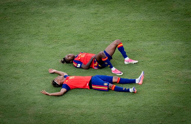 New York, USA, July 19, 2026, Final Jubilation: Lamine Yamal (ESP) and Nico Williams (ESP), Spain vs. Argentina, World Cup Final, Spain vs. Argentina, July 19, 2026