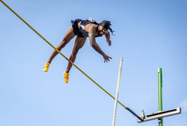 German Track and Field Championships—Men s Pole Vault, Hanover, July 23, 2026 Bo Kanda Lita Baehre Düsseldorf Athletics in the pole vault at the German Track and Field Championships—Men’s Pole Vault on July 23, 2026, at Opernplatz in Hanover, Lower Saxony Copyright: xBEAUTIFULxSPORTS R.xSchmittx