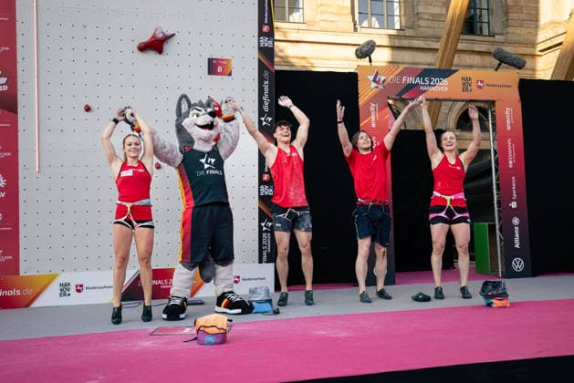 July 24, 2026 Climbing Speed Climbing The Finals 2026 German Speed Climbing Championship Mixed Relay Nele Thomas North Rhine-Westphalia, Andrin Zedler, North Rhine-Westphalia; Nikita Levyi, North Rhine-Westphalia; Sofiia Tulchynska, North Rhine-Westphalia; Hanover, Opernplatz, Lower Saxony, Germany