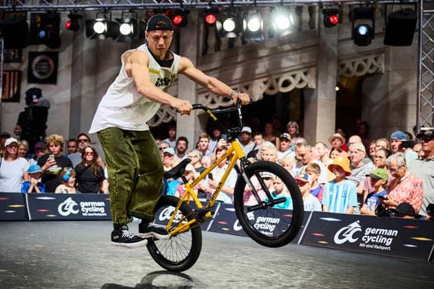 THE FINALS 2026 BMX Flatland Finals on July 25, 2026, Chris Böhm, Hanover New City Hall, Lower Saxony, Germany
