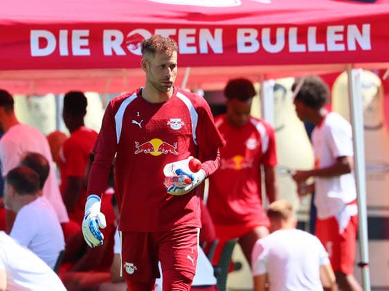 RB Leipzig vs. Ingolstadt Friendly Match, Leipzig, July 25, 2026, RBL Training Center, Soccer Friendly Match, RB Leipzig vs. FC Ingolstadt 0-1-0-1-0, Pictured: Goalkeeper Peter Gulacsi 1, RB Leipzig Picture Point
