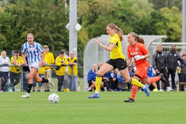 July 26, 2026, xgrfx, Women s Soccer Friendly, Borussia Dortmund vs. SC Heerenveen (goal), Annika Enderle on the 3–1 win for Borussia Dortmund; DFL and DFB regulations prohibit any use of photographs as image sequences and or quasi-video; Hohenbuschei Training Facility