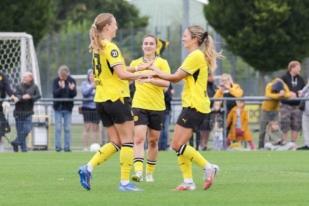 July 26, 2026, xgrfx, Women s Soccer Friendly, Borussia Dortmund vs. SC Heerenveen (goal), Annika Enderle on the 3–1 win for Borussia Dortmund; DFL and DFB regulations prohibit any use of photographs as image sequences and or quasi-video; Hohenbuschei Training Facility