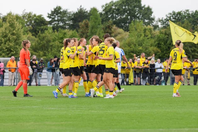 July 26, 2026, xgrfx, Women s Soccer Friendly, Borussia Dortmund vs. SC Heerenveen, goal, Annika Enderle on the 3–1 win for Borussia Dortmund; DFL and DFB regulations prohibit any use of photographs as image sequences and or quasi-video; Hohenbuschei Training Facility