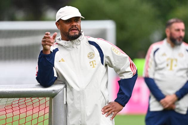 Coach Vincent KOMPANY, Bayern Munich; single frame, cropped image, half-length portrait; FC Bayern Munich public training session at the training camp in Rottach-Egern on July 27, 2026; soccer, Bundesliga 1,2026–2027 season Â