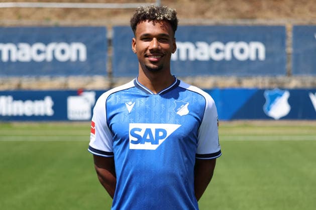 July 23, 2026, xrekx, Soccer, Bundesliga 1, TSG 1899 Hoffenheim Photo Op, 2026–27 Season, from left: Bambase, Conte, TSG Hoffenheim. DFL and DFB regulations prohibit any use of photographs as image sequences and or quasi-video. Sinsheim