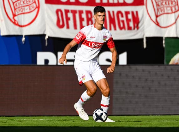 July 29, 2026, xpsx, soccer friendly match, Kickers Offenbach vs. VfB Stuttgart, featuring Chema Andres, VfB Stuttgart. DFL and DFB regulations prohibit any use of photographs as image sequences and or quasi-video. emspor Offenbach