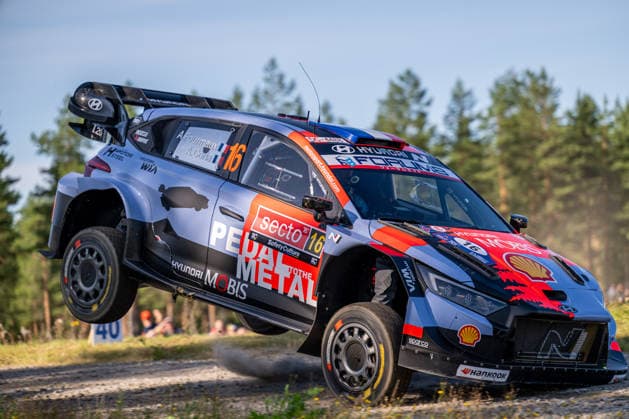 IPA87110707 - Adrien Fourmaux (FRA) and Alexandre Coria (FRA) in a Hyundai i20 N Rally1 from the Hyundai Shell Mobis World Rally Team in action during the FIA WRC, Motorsport Rallye, WM SECTO RALLY FINLAND in Jyväskylä, Finland, July 30–August 2, 2026. Copyright: xFedericoxManoni IPAxSportx xx 87110707