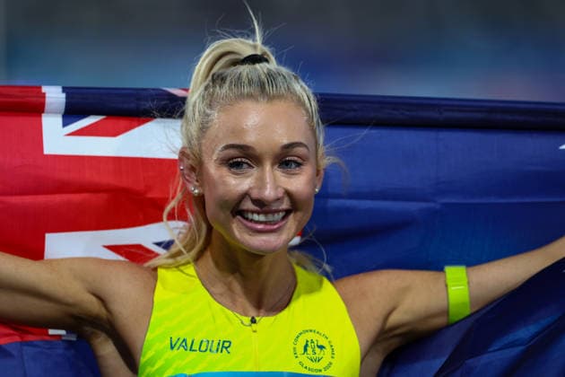 RECORD DATE NOT STATED 30th July 2026; Glasgow, Scotland; 2026 Commonwealth Games, Day Eight; Scotstoun Stadium Athletics, Womens 5000m, Jessica Hull (AUS) is second RogerxEvans