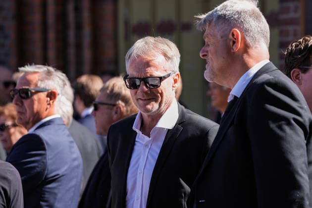 Funeral for rower Olaf Tufte, Horten, July 31, 2026. Frode Grodas outside the church for Olaf Karl Tufte’s funeral at Horten Church on Friday. Photo: Terje Bendiksby, NTB, Horten, Norway. EDITORIAL USE ONLY. RESTRICTED USE FOR BETTING. COMPANIES  Copyright: xTerjexBendiksbyx xNTBx