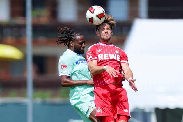 Pascal Klemens of Hertha BSC Berlin and Jan Thielmann of 1 FC Köln battle for the ball, Friendly match, 1 FC Köln vs. Hertha BSC Berlin, Koasastadion on July 31, 2026, in St. Johann in Tirol, Austria. Photo by Marco Steinbrenner, DeFodi Images. Pascal Klemens of Hertha BSC Berlin and Jan Thielmann of 1 FC Köln battle for the ball, Friendly match, 1 FC Köln vs. Hertha BSC Berlin, Koasastadion, July 31, 2026, in St. Johann in Tirol, Austria. Photo by Marco Steinbrenner, DeFodi Images