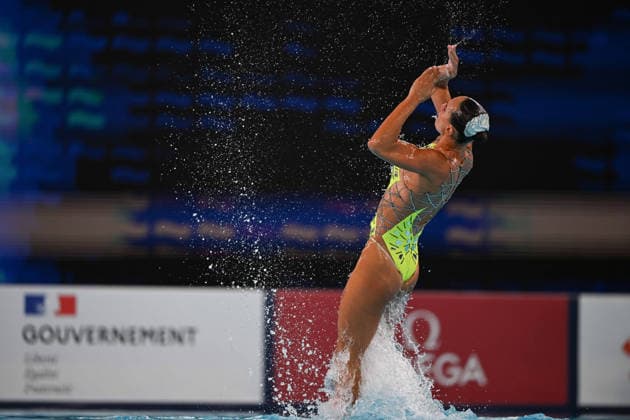 France, Paris, Centre Aquatique Olympique Metropole du Grand Paris, July 31, 2026, European Aquatics Championships, Artistic Swimming, Day 1, Duet Free Preliminary, Enrica Piccoli and Lucrezia Ruggiero of Italy. Photo by Eibner Pressefoto, Tino Henschel. European Aquatics Championships, Artistic Swimming, Day 1, Duet Free Preliminary, Paris Copyright: xEibnerxPressefotox