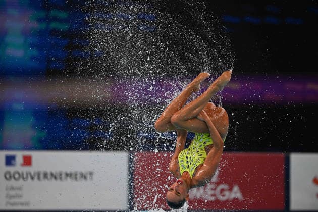 France, Paris, Centre Aquatique Olympique Metropole du Grand Paris, July 31, 2026, European Aquatics Championships, Artistic Swimming, Day 1, Duet Free Preliminary, Enrica Piccoli and Lucrezia Ruggiero of Italy. Photo by Eibner Pressefoto, Tino Henschel. European Aquatics Championships, Artistic Swimming, Day 1, Duet Free Preliminary, Paris Copyright: xEibnerxPressefotox