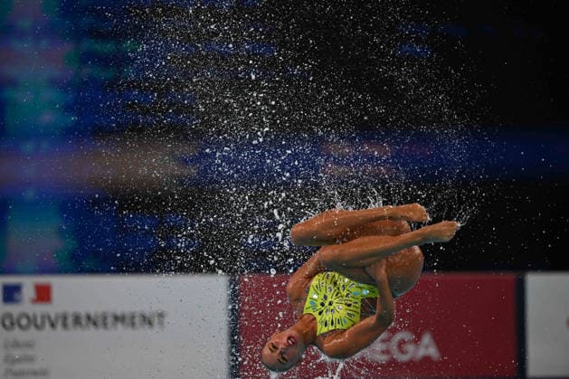 France, Paris, Centre Aquatique Olympique Metropole du Grand Paris, July 31, 2026, European Aquatics Championships, Artistic Swimming, Day 1, Duet Free Preliminary, Enrica Piccoli and Lucrezia Ruggiero of Italy. Photo by Eibner Pressefoto, Tino Henschel. European Aquatics Championships, Artistic Swimming, Day 1, Duet Free Preliminary, Paris Copyright: xEibnerxPressefotox