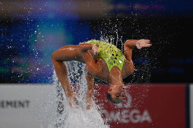 France, Paris, Centre Aquatique Olympique Metropole du Grand Paris, July 31, 2026, European Aquatics Championships, Artistic Swimming, Day 1, Duet Free Preliminary, Enrica Piccoli and Lucrezia Ruggiero of Italy. Photo by Eibner Pressefoto, Tino Henschel. European Aquatics Championships, Artistic Swimming, Day 1, Duet Free Preliminary, Paris Copyright: xEibnerxPressefotox