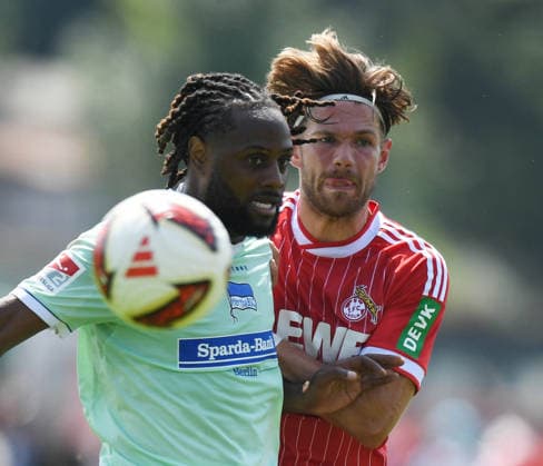 July 31, 2026, xophax, Soccer, Bundesliga 1, 1 FC Köln Training Camp: 1 FC Köln team in Kitzbühel; training in Sankt Johann; friendly match in Sankt Johann in Tirol against Hertha BSC; 1 FC Köln; Hertha; Jan Thielmann (1 FC Köln, right) and Evan Zeefuik (Hertha BSC, left); Kitzbühel