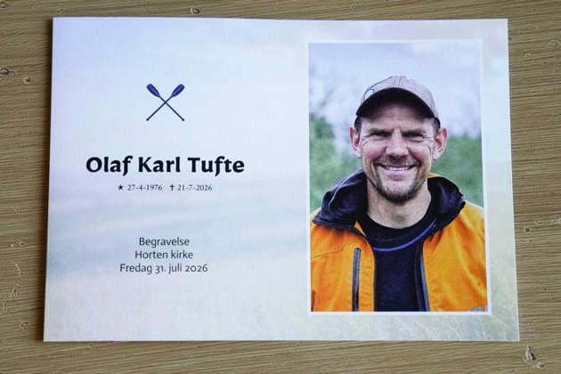 Funeral for rower Olaf Tufte in Horten, July 31, 2026. Olaf Karl Tufte’s funeral at Horten Church on Friday. Photo: Terje Bendiksby, NTB POOL, Horten, Norway. EDITORIAL USE ONLY. RESTRICTED USE FOR BETTING COMPANIES.  Copyright: xTerjexBendiksbyx xNTBx