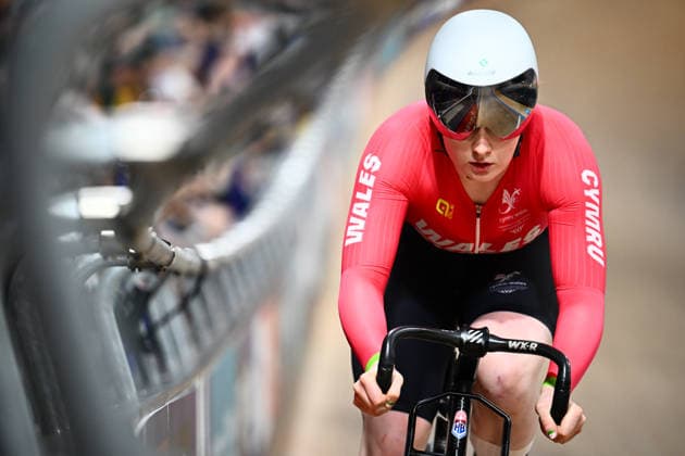 Glasgow 2026 Commonwealth Games Picture by Olly Hassell SWpix.com - 31 07 2026 - Glasgow 2026 Commonwealth Games - Track cycling, Rad, Radsport, Bahnrad, Bahn and Para Track Cycling - Sir Chris Hoy Velodrome, Glasgow, Scotland - Women s Sprint Qualifying - Rhian Edmunds of Wales Glasgow Sir Chris Hoy Velodrome Scotland Copyright: x xSWpix.comx(t axPhotographyxHubxLtd)xOllyxHassell SWpix.comx SWP-3030-16301