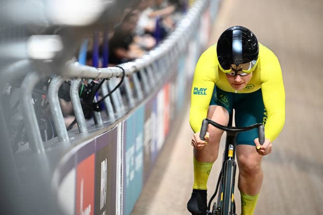 Glasgow 2026 Commonwealth Games Picture by Olly Hassell SWpix.com - 31 07 2026 - Glasgow 2026 Commonwealth Games - Track cycling, Rad, Radsport, Bahnrad, Bahn and Para Track Cycling - Sir Chris Hoy Velodrome, Glasgow, Scotland - Women s Sprint Qualifying - Alessia McCaig of Australia Glasgow Sir Chris Hoy Velodrome Scotland Copyright: x xSWpix.comx(t axPhotographyxHubxLtd)xOllyxHassell SWpix.comx SWP-3030-16340