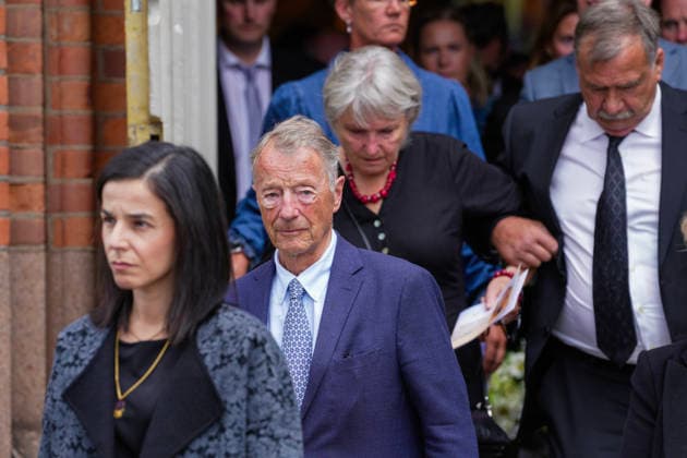 Funeral for rower Olaf Tufte, Horten, July 31, 2026. Gerhard Heiberg after Olaf Karl Tufte’s funeral at Horten Church on Friday. Photo: Terje Bendiksby, NTB POOL, Horten, Norway. EDITORIAL USE ONLY. RESTRICTED USE FOR BETTING COMPANIES.  Copyright: xTerjexBendiksbyx xNTBx
