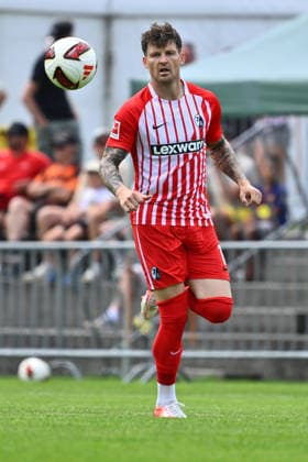 July 31, 2026 Soccer Season 2026–2027 Exhibition Match Friendly Match Preseason Match SC Freiburg vs. SpVgg Greuther Fürth Kleeblatt Sports Photo by Zink xwoxzix; regulations prohibit any use of photographs as image sequences and or quasi-video; for editorial use only. Lukas Kübler 17, SC Freiburg, cropped single image