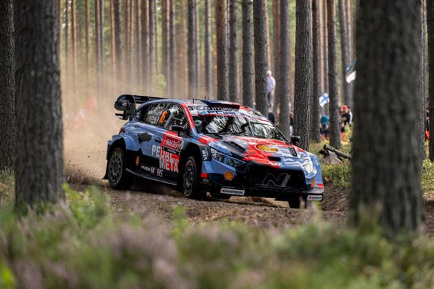IPA87133755 - Adrien Fourmaux (FRA) and Alexandre Coria (FRA) in a Hyundai i20 N Rally1 from the Hyundai Shell Mobis World Rally Team in action during the FIA WRC, Motorsport Rallye, WM SECTO RALLY FINLAND in Jyväskylä, Finland, July 30–August 2, 2026.  Copyright: xFedericoxManoni IPAxSportx xx 87133755