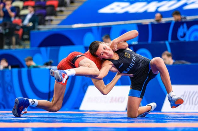 U17 Wrestling World Championships, 48 kg Freestyle: Bogdan Sapojnic (GER) def. Ahmed Abdalla Ahmed Ali Saleh (EGY) Copyright: xUnitedxWorldxWrestlingx xAmirrezx UWW-U17-WC-BAKU-2026