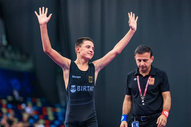 U17 Wrestling World Championships, 48 kg Freestyle: Bogdan Sapojnic (GER) Copyright: xUnitedxWorldxWrestlingx xAmirrezx UWW-U17-WC-BAKU-2026